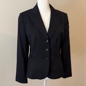 Ann Taylor Classic Midnight Navy Pinstripe Blazer